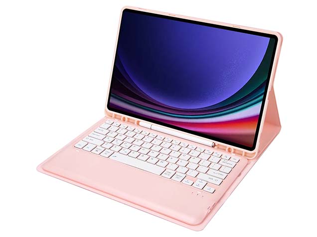 Keyboard and Case for Samsung Galaxy Tab S9 FE+ - Light Pink