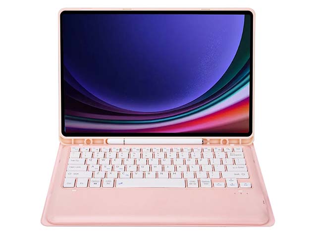 Keyboard and Case for Samsung Galaxy Tab S9 FE+ - Light Pink