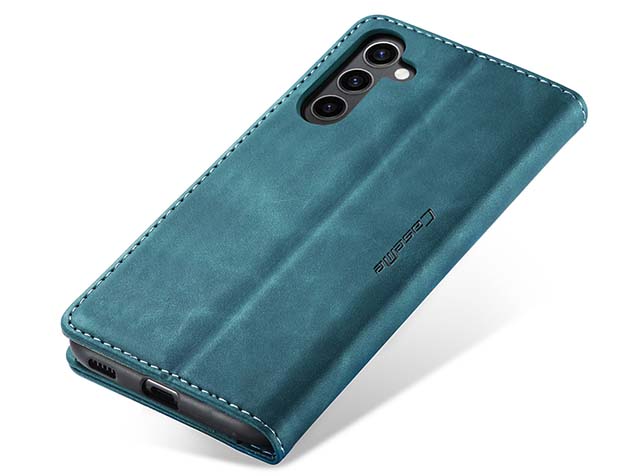 CaseMe Slim Synthetic Leather Wallet Case with Stand for Samsung Galaxy S24+ - Teal