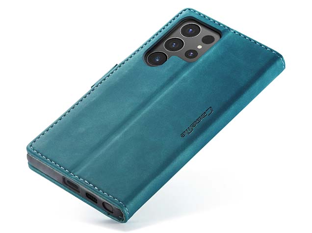 CaseMe Slim Synthetic Leather Wallet Case with Stand for Samsung Galaxy S24 Ultra - Teal