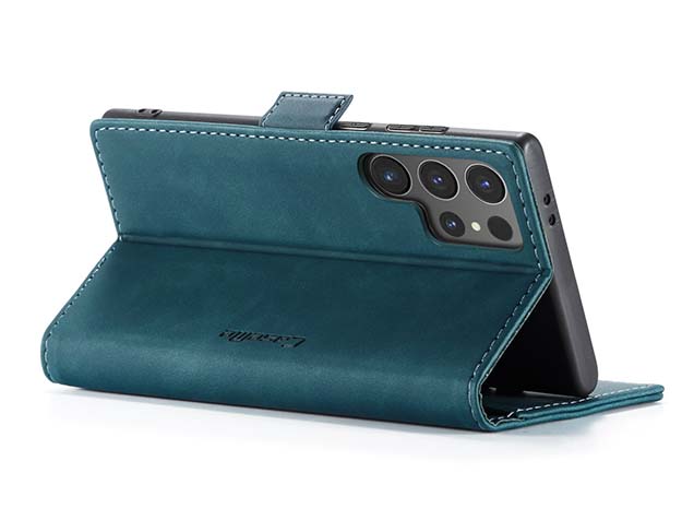 CaseMe Slim Synthetic Leather Wallet Case with Stand for Samsung Galaxy S24 Ultra - Teal