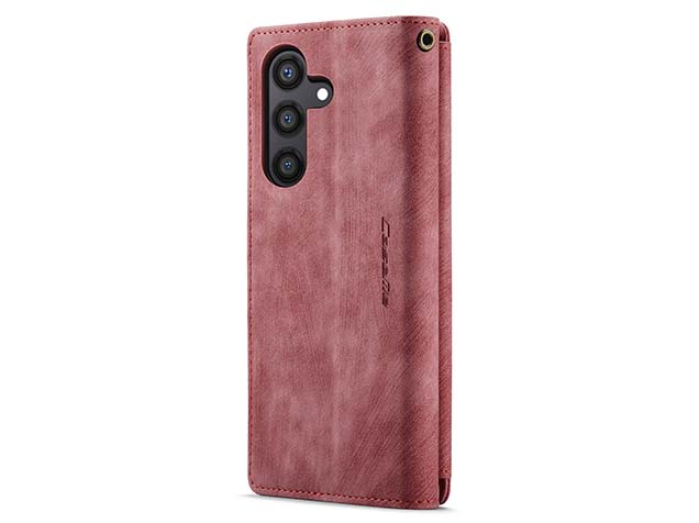 CaseMe Synthetic Leather Wallet Case with Zipper Pocket for Samsung Galaxy S24 - Blush
