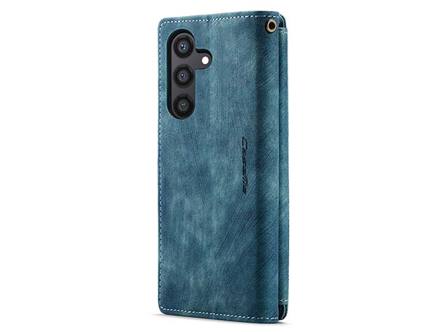 CaseMe Synthetic Leather Wallet Case with Zipper Pocket for Samsung Galaxy S24 - Teal