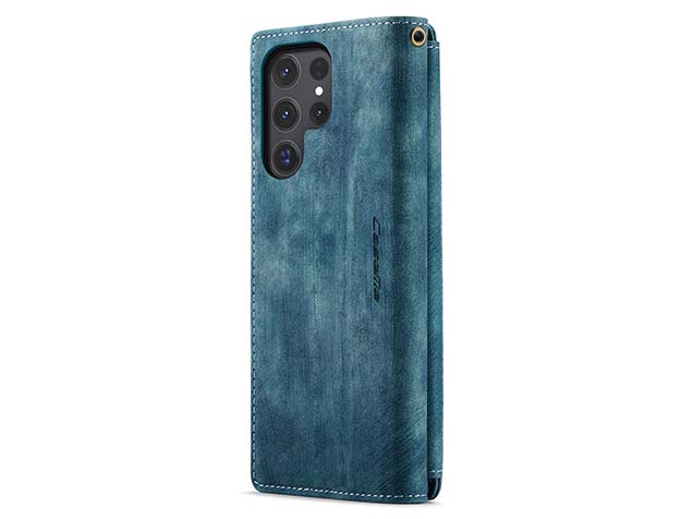 CaseMe Synthetic Leather Wallet Case with Zipper Pocket for Samsung Galaxy S24 Ultra - Teal