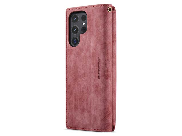 CaseMe Synthetic Leather Wallet Case with Zipper Pocket for Samsung Galaxy S24 Ultra - Blush