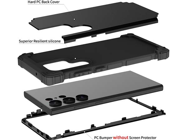 Defender Case for the Samsung Galaxy S24 Ultra - Black