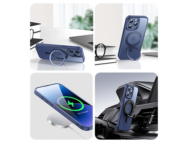 Magnetic Ring Stand Case for iPhone 14 - Clear