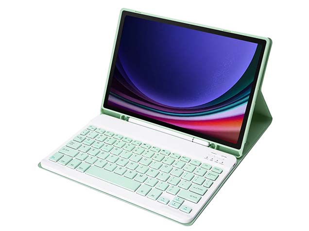Keyboard and Case for Samsung Galaxy Tab S9 FE - Mint