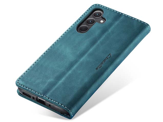 CaseMe Slim Synthetic Leather Wallet Case with Stand for Samsung Galaxy A55 - Teal