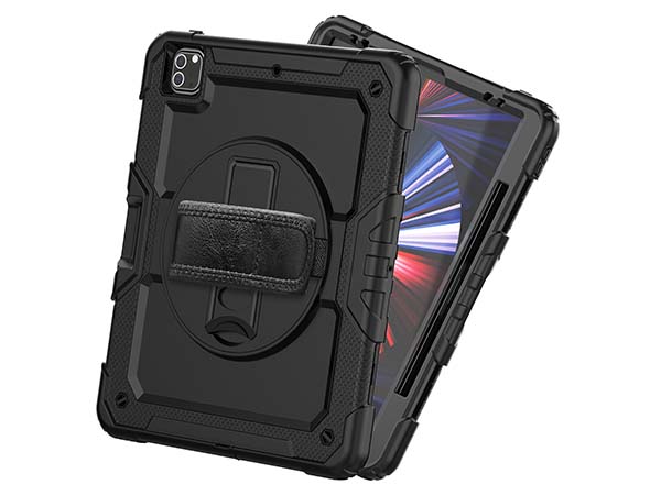 Rugged Impact Case with Strap for iPad Pro 12.9 - 2020 (4th Gen) - Classic Black