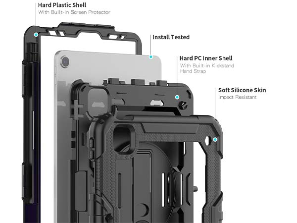 Rugged Impact Case for iPad Pro 11 - 2018 (1st Gen) - Classic Black