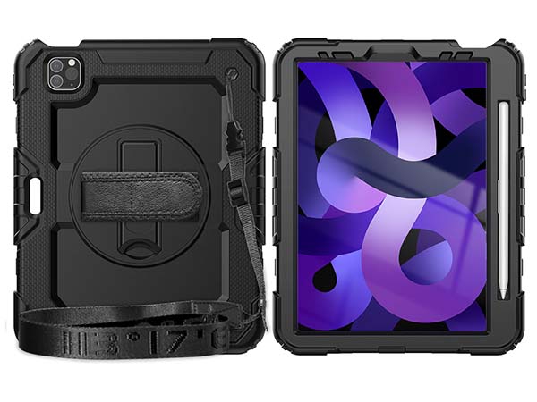 Rugged Impact Case with Strap for iPad Air 4 - Classic Black Impact Case