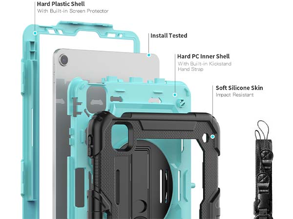 Rugged Impact Case with Strap for iPad Pro 11 - 2018 (1st Gen) - Sky Blue