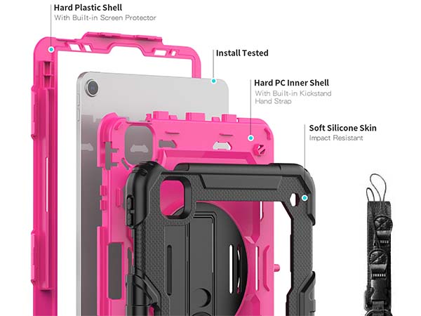 Rugged Impact Case with Strap for iPad Pro 11 - 2018 (1st Gen) - Pink