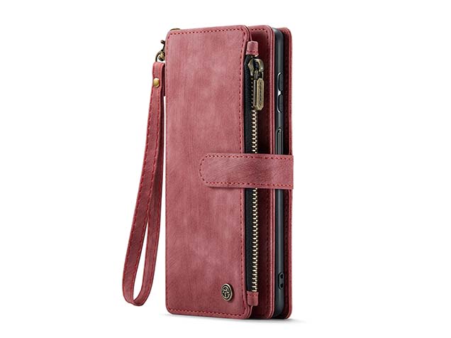 CaseMe Synthetic Leather Wallet Case with Zipper Pocket for Samsung Galaxy A15 - Blush