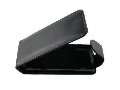 Samsung S8300 Synthetic Leather Flip Case - Black