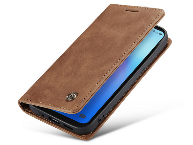 CaseMe Slim Synthetic Leather Wallet Case with Stand for OPPO Reno11 F 5G - Tan Leather Wallet Case