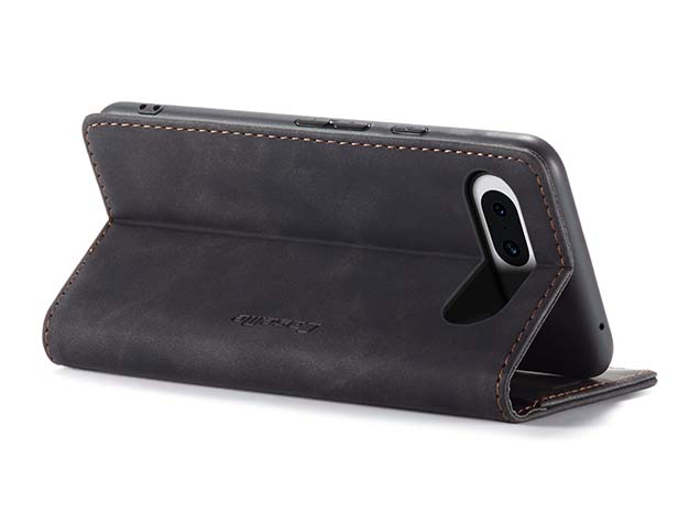 CaseMe Slim Synthetic Leather Wallet Case with Stand for Google Pixel 8a - Charcoal