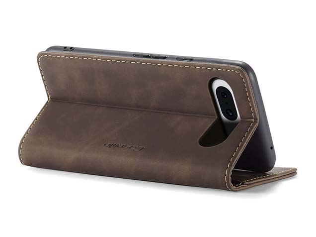 CaseMe Slim Synthetic Leather Wallet Case with Stand for Google Pixel 8a - Chocolate