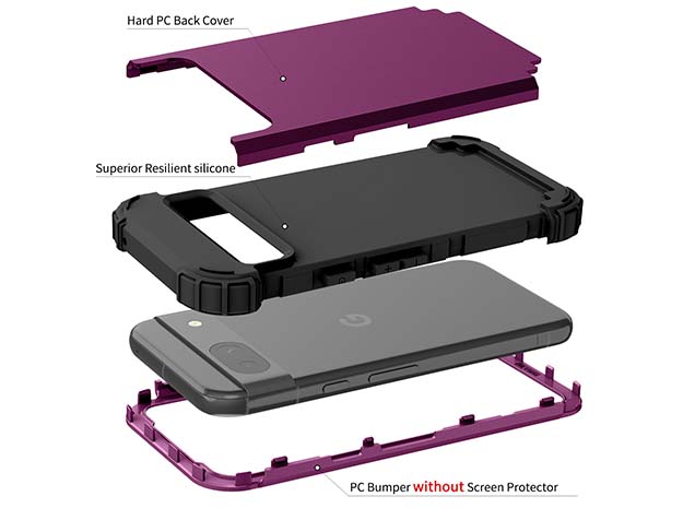 Defender Case for Google Pixel 8a - Plum