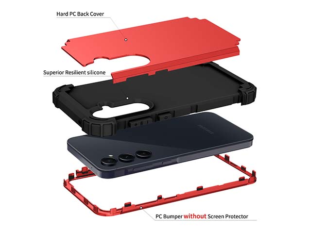 Defender Case for the Samsung Galaxy A55 - Red