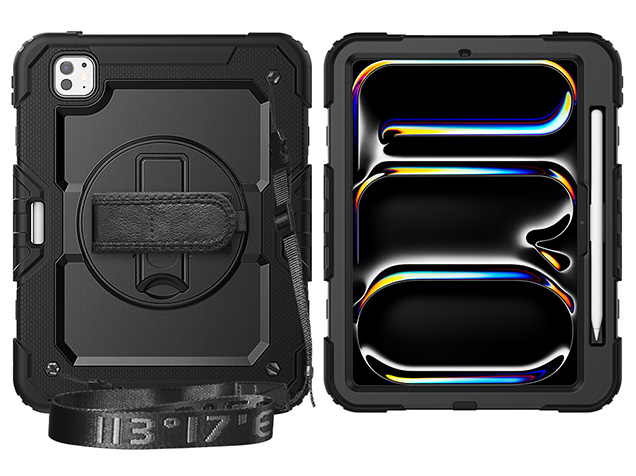 Rugged Impact Case with Strap for iPad Pro 11 (2024) - Classic Black Impact Case