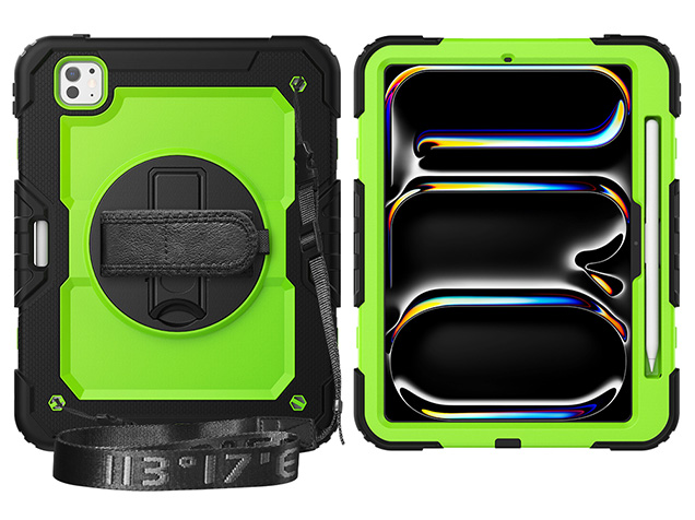 Rugged Impact Case with Strap for iPad Pro 11 (2024) - Green Impact Case
