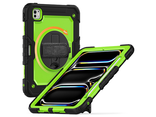Rugged Impact Case with Strap for iPad Pro 11 (2024) - Green