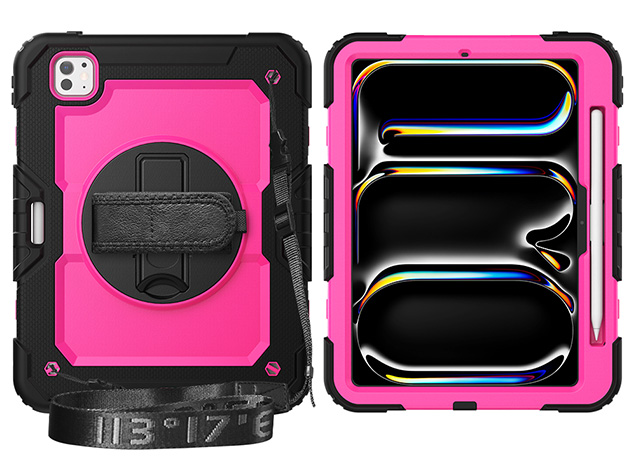 Rugged Impact Case with Strap for iPad Pro 11 (2024) - Pink Impact Case