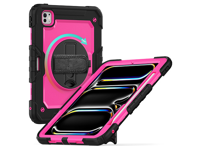Rugged Impact Case with Strap for iPad Pro 11 (2024) - Pink
