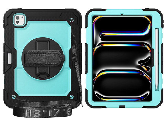 Rugged Impact Case with Strap for iPad Pro 11 (2024) - Sky Blue Impact Case