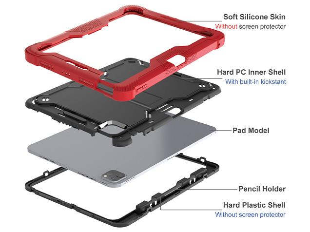 Impact Case for the iPad Pro 11 (2024) - Red/Black