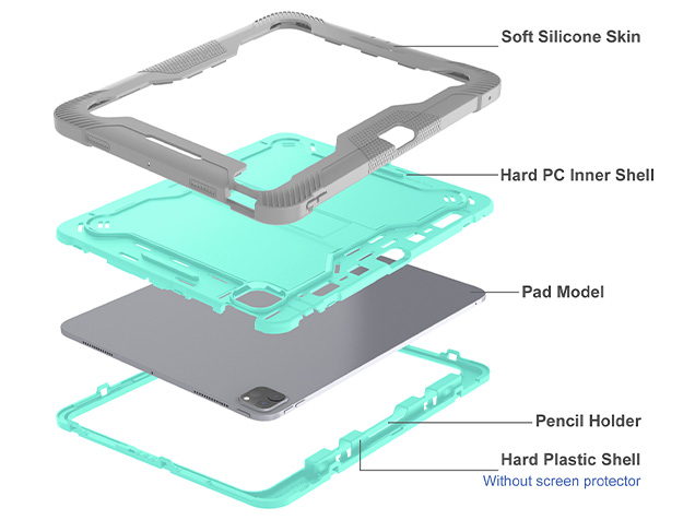 Impact Case for the iPad Pro 13 (2024) - Mint/Grey