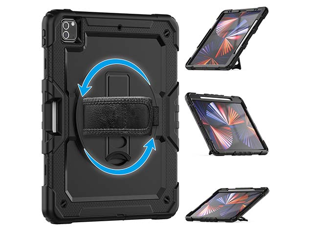Rugged Impact Case with Strap for iPad Pro 13 (2024) - Classic Black