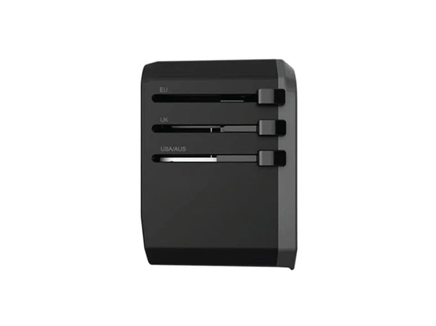 WiWU Universal Overseas Travel Adapter 2 USB-A - Black
