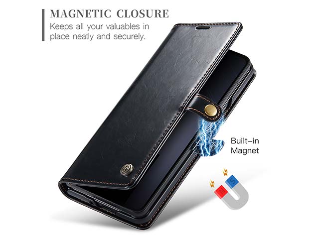 CaseMe Synthetic Leather Wallet Case with Stand for Galaxy Z Fold6 - Black