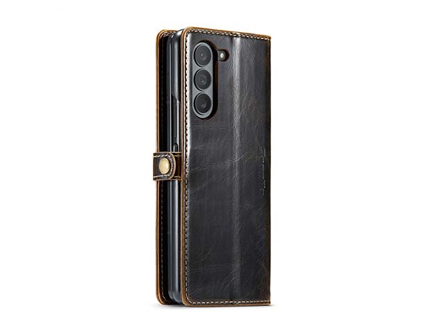 CaseMe Synthetic Leather Wallet Case with Stand for Galaxy Z Fold6 - Brown