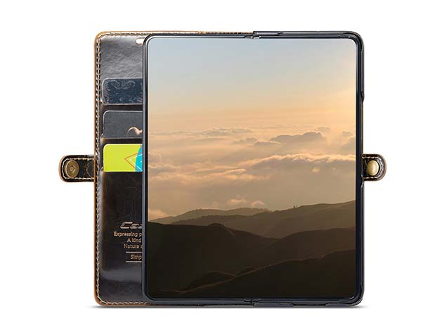 CaseMe Synthetic Leather Wallet Case with Stand for Galaxy Z Fold6 - Brown