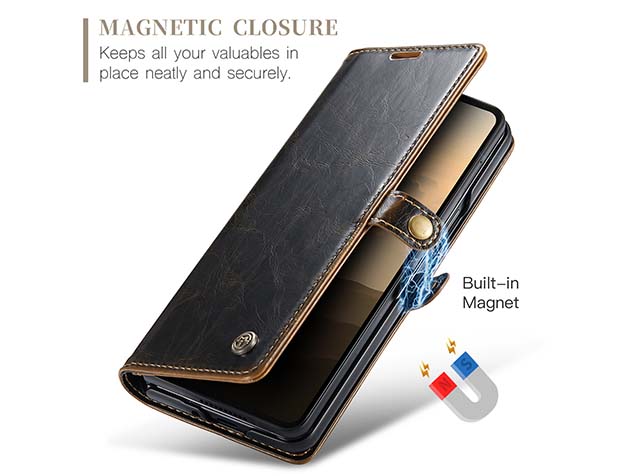 CaseMe Synthetic Leather Wallet Case with Stand for Galaxy Z Fold6 - Brown