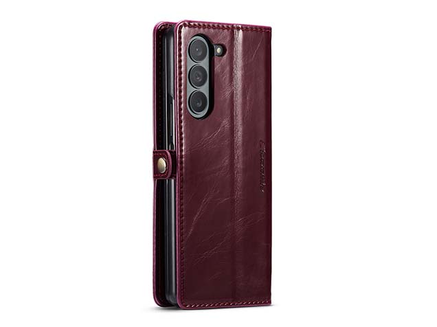CaseMe Synthetic Leather Wallet Case with Stand for Galaxy Z Fold6 - Burgundy