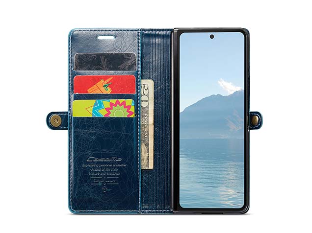 CaseMe Synthetic Leather Wallet Case with Stand for Galaxy Z Fold6 - Teal