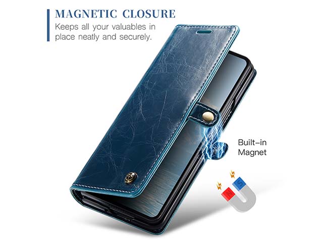 CaseMe Synthetic Leather Wallet Case with Stand for Galaxy Z Fold6 - Teal