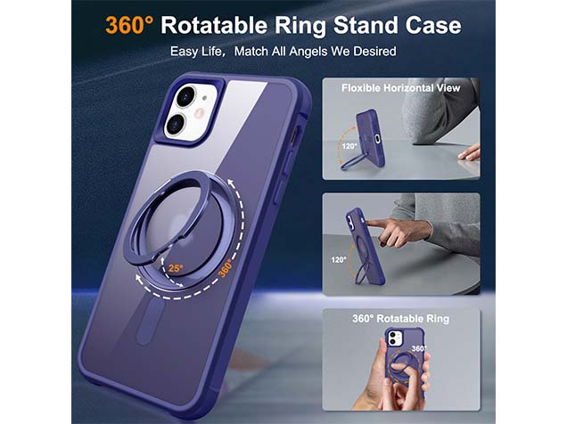 Magnetic Ring Stand Case for iPhone 11 - Cobolt Blue
