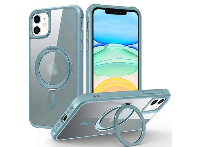 Magnetic Ring Stand Case for iPhone 11 - Ice Blue Hard Case
