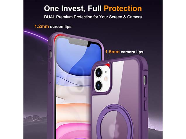 Magnetic Ring Stand Case for iPhone 11 - Purple