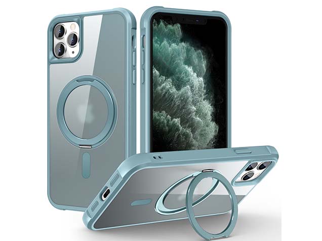 Magnetic Ring Stand Case for iPhone 11 Pro Max - Ice Blue Hard Case