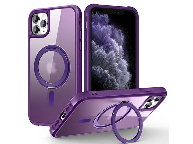 Magnetic Ring Stand Case for iPhone 11 Pro Max - Purple Hard Case