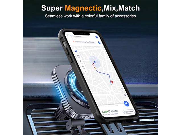Magnetic Ring Stand Case for iPhone 12 - Smoky Black