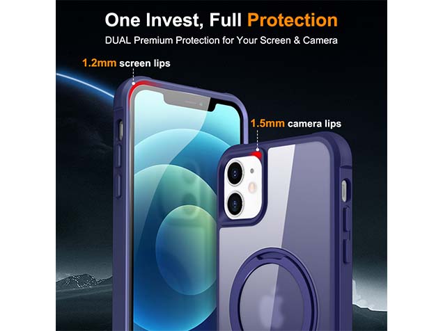 Magnetic Ring Stand Case for iPhone 12 - Cobolt Blue