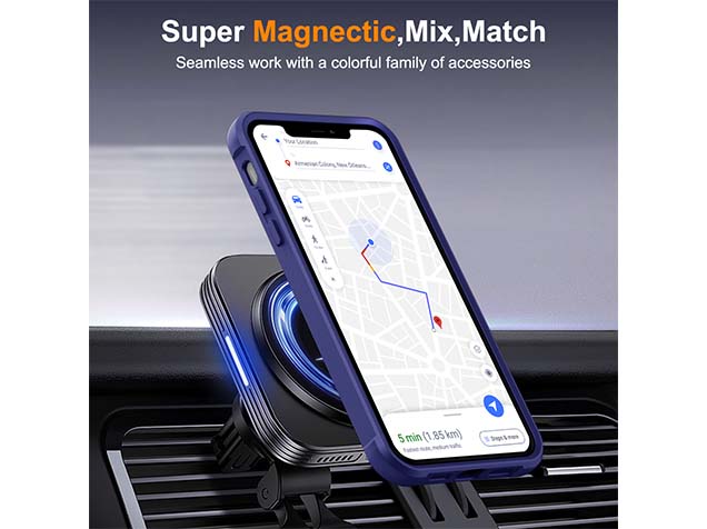 Magnetic Ring Stand Case for iPhone 12 - Cobolt Blue